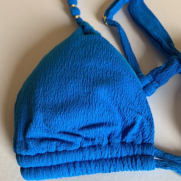 Vix Firenze Beads Parallel Triangle Bikini Top in Blue Ocean - Picture 5 of 9